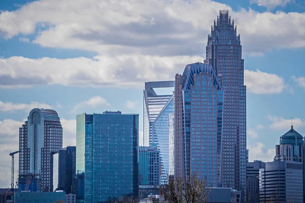 Charlotte norte carolina horizonte de la ciudad y el centro de — Foto de Stock