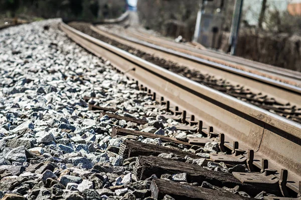 Railroad väg någonstans eller ingenstans — Stockfoto