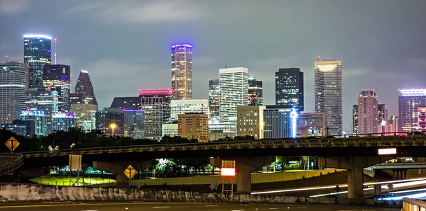 Houston texas skyline y el centro de — Foto de Stock