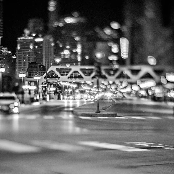 伊利诺伊州芝加哥市夜间周围的场景 — 图库照片