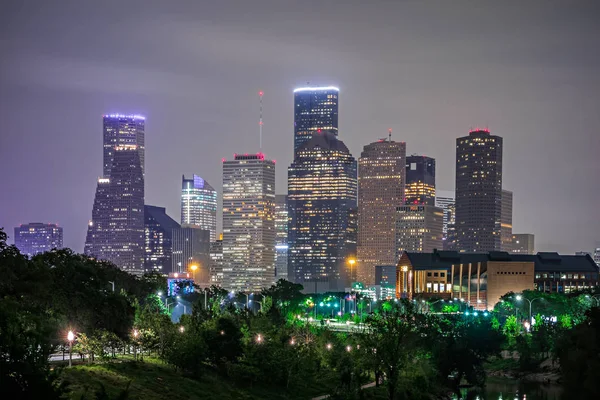 Houston texas skyline y el centro de —  Fotos de Stock