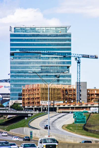 Beautiful views of charlotte north crolina city skyline — Stock Photo, Image