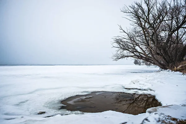 Gefroren über Bärensee neben Michigansee — Stockfoto