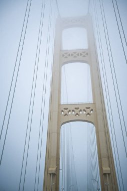 Kış sahneleri mackinac köprü ve mackinsw şehir michigan yakınlarında