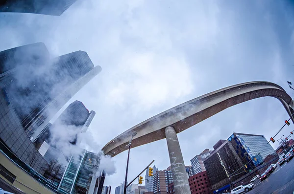 Città di destroit durante l'inverno — Foto Stock