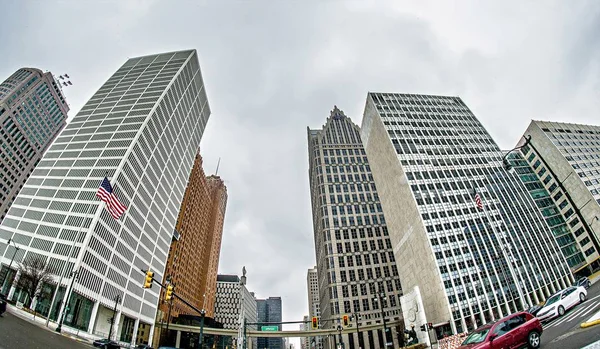 Centro da cidade detroit Michigan skyline da cidade — Fotografia de Stock