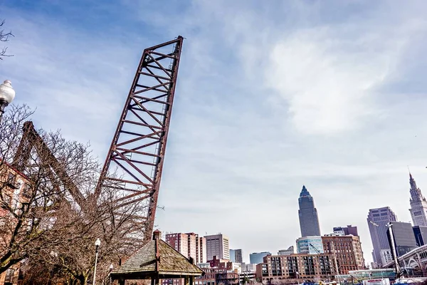 Cleveland ohio kilátás nyílik a városra és környéke — Stock Fotó