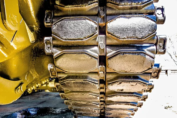 Bir ordu tank parçaları closeup — Stok fotoğraf
