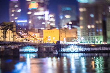 Pittsburgh pennsylvania çelik şehir manzarası sahneleri sabah erken