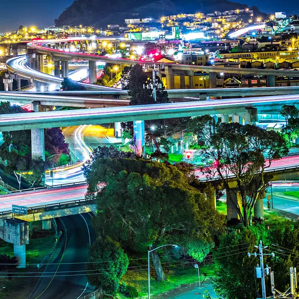 San francisco califórnia 101 e 280 intercambio rodoviário — Fotografia de Stock