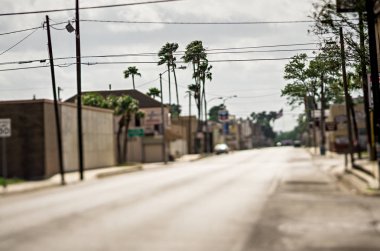 Meksika kasabası sahneleri ile Güney Amerika sınırı