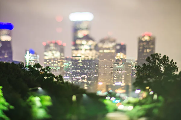 Місто Х'юстон Текс в центрі горизонту з нахилом лінзи — стокове фото