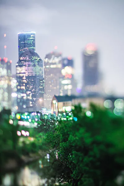 Ciudad de houston texas skyline céntrico con lente inclinable — Foto de Stock