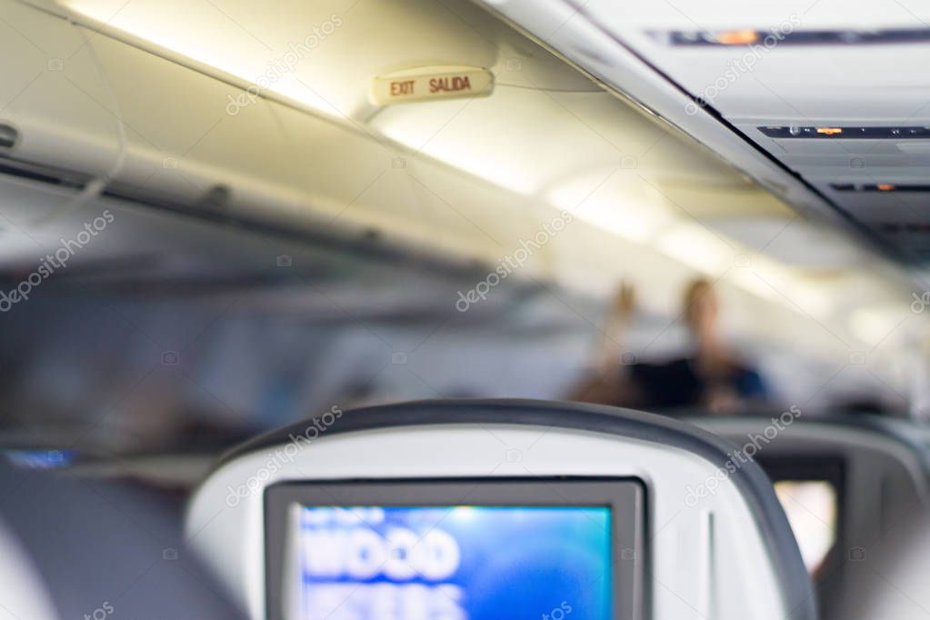 inside a commercial airline scenes