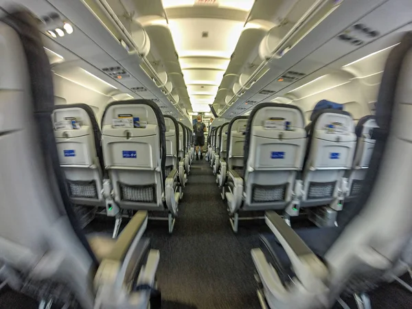 Inside a commercial airline scenes — Stock Photo, Image