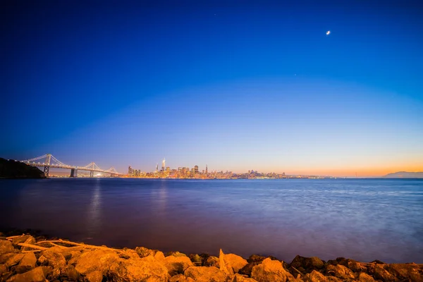 从金银岛旧金山海湾日落 — 图库照片