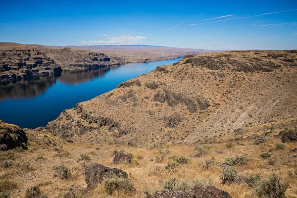 Lac Wanapum Rivière Colombia Chevaux sauvages Monument et canyons — Photo