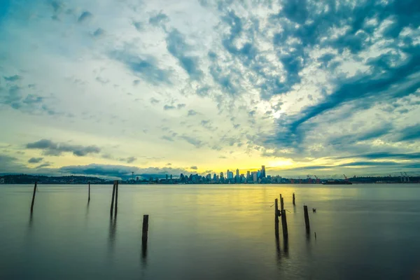 Early morning sunrise in seattle washington — Stock Photo, Image