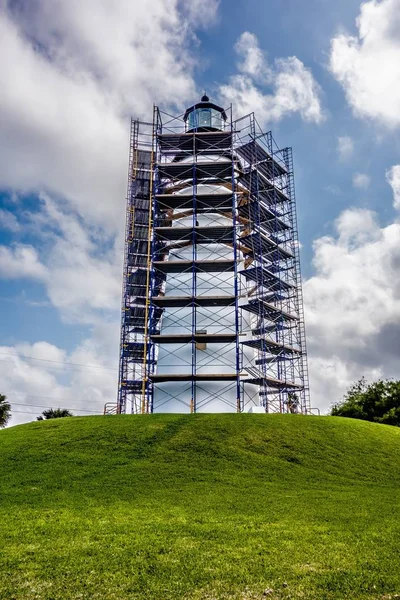 Faro vicino all'isola padre texas in costruzione — Foto Stock