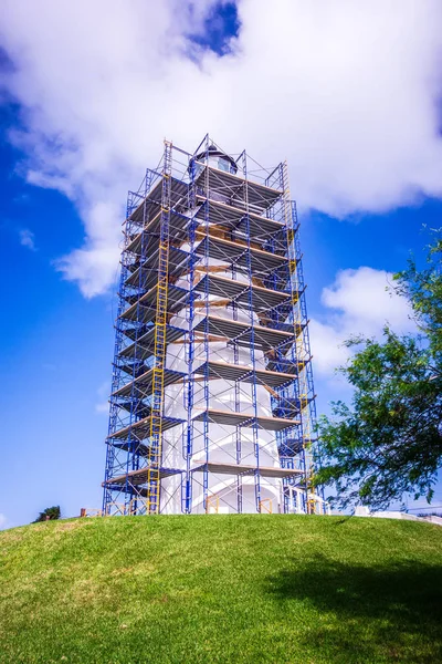 Faro cerca de padre island texas en construcción — Foto de Stock