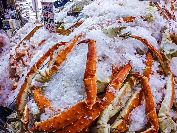 Καβούρι πόδια από την αγορά Pike Place — Φωτογραφία Αρχείου