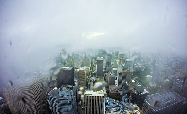 Cloudy and rainy day in seattle washington — Stock Photo, Image