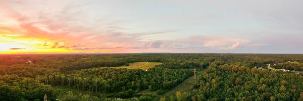 Aerial view over york south carolina at sunset — Stock Photo, Image