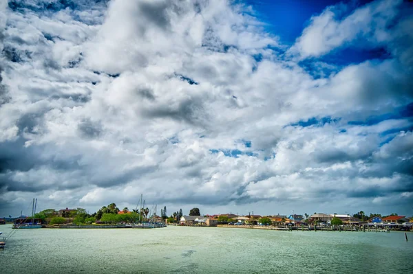 Paesaggio costiero vicino padre isola texas — Foto Stock