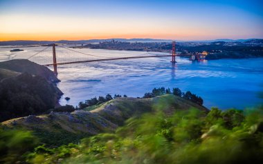 sunrise, Golden gate Köprüsü san Francisco