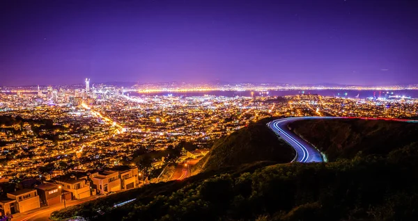 San francisco california cityscape skyline at night — стоковое фото