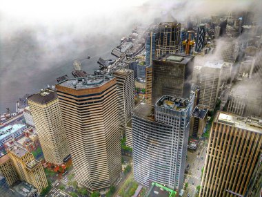 Bulutlu ve yağmurlu gün Seattle washington