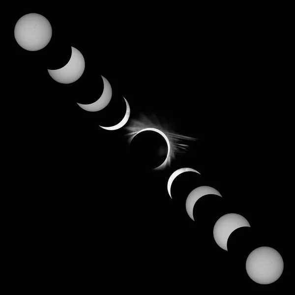 Phases de l'éclipse solaire 2017 — Photo