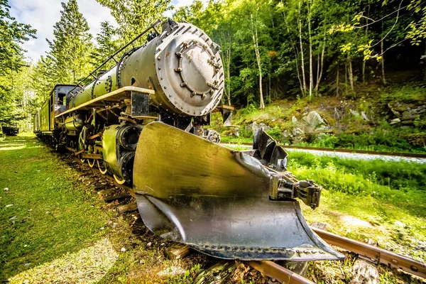 Emerytowany white pass pociąg na Alasce skagway — Zdjęcie stockowe