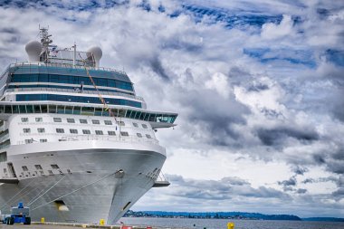 Port larg şehrin iskelede büyük cruise gemi liner Park