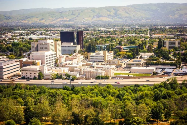 Flying over San Jose california — стоковое фото