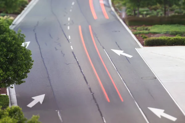 Motorway road sign markings during morning commute — Stock Photo, Image