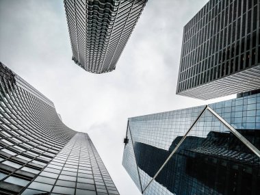 Seattle Washington Cityscape manzarası parçalı bulutlu gün