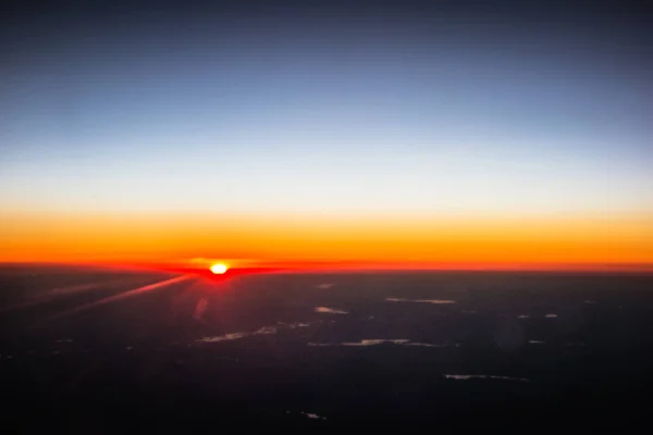 陸上飛行機からの美しい夕景 — ストック写真