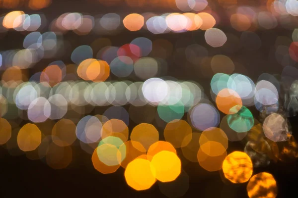 Město světla bokeh noc abstrakt — Stock fotografie