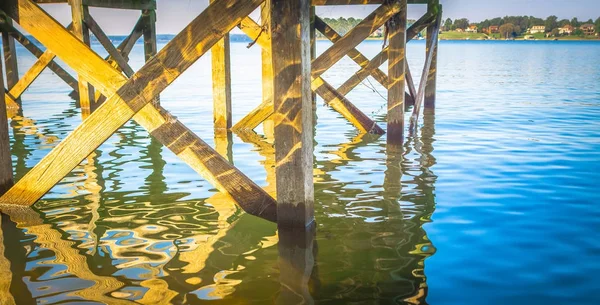 Lago murray costa sur carolina y muelle — Foto de Stock