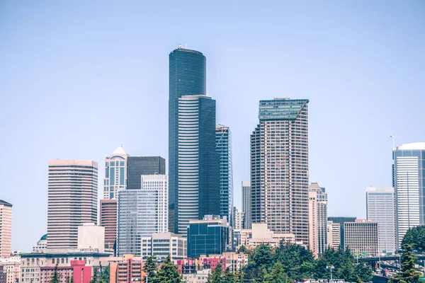 Город с видом на Сиэтл, Вашингтон — стоковое фото