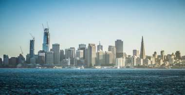 san francisco Kaliforniya şehir manzarası bahar gün batımında