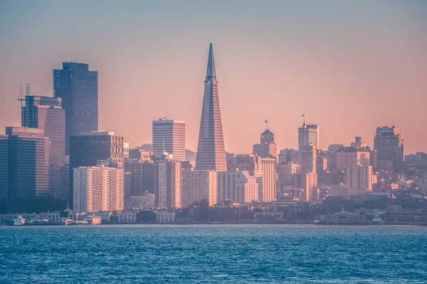 San francisco Kalifornie Panorama při západu slunce na jaře — Stock fotografie