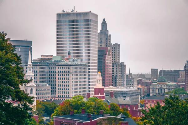 Panoramę miasta rhode island Opatrzności w października 2017 — Zdjęcie stockowe