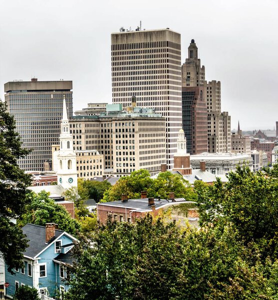 providence rhode island city skyline in october 2017