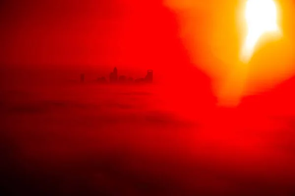 Vue aérienne au lever du soleil sur charlotte nord carol — Photo