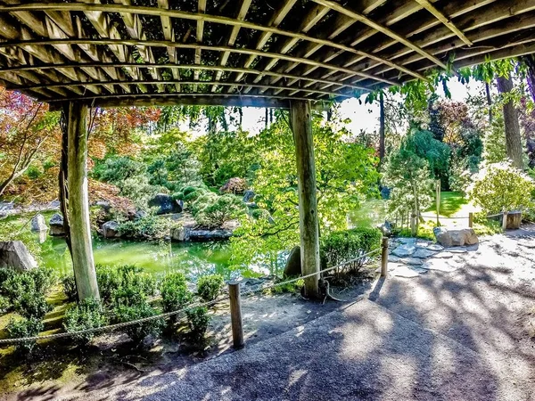 Piękny ogród japoński, Park Manito w Spokane, mycie — Zdjęcie stockowe