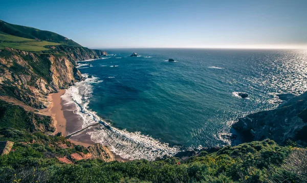 Bixby Bridge Och Kusten Vid Big Sur — Stockfoto