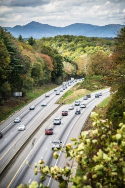 i-40 karayolu Kuzey carolina blue ridge parkway havadan görünümü