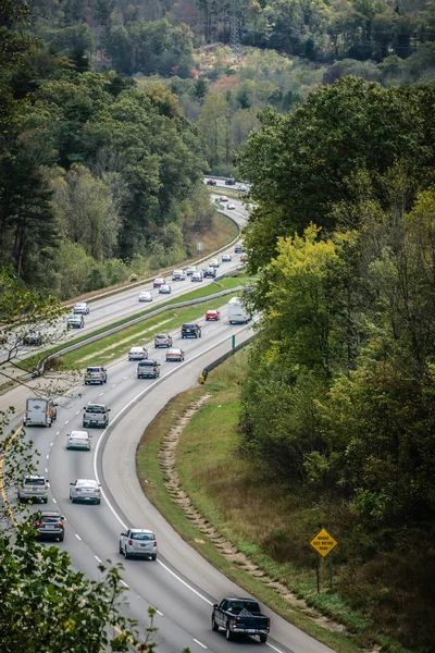 Aerial view of i-40 highway in north carolina from blue ridge pa — Stock Photo, Image